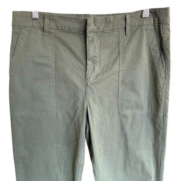 Frank & Eileen Womans Blackstone Pants Army Green 10 Distressed Hem 34x25.5 - Picture 2 of 11